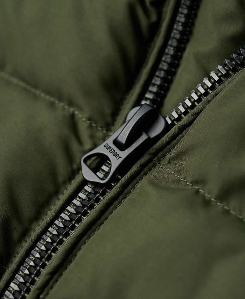 Fuji Printed Padded Slim Fit Jacket | Dark Moss Green