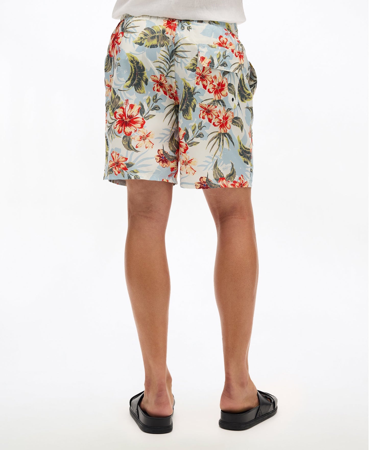 Hawaiian Print 17'' Swim Short | Aloha Shadow