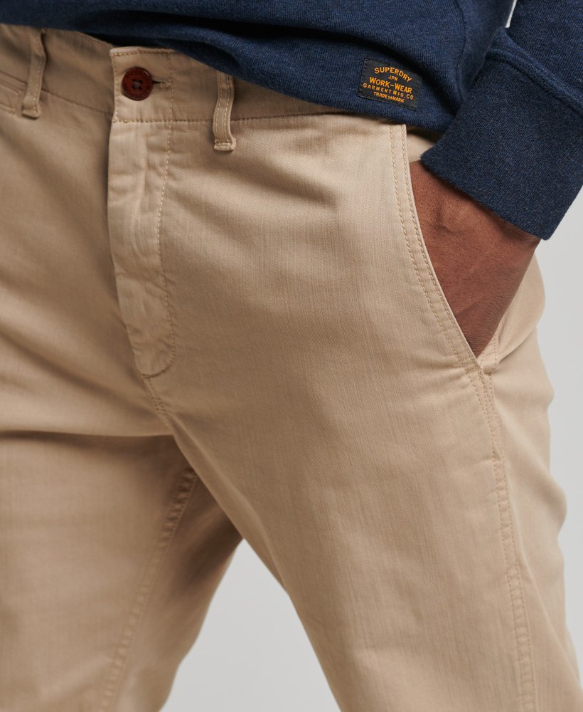 Officers Slim Chino Trousers | Stonewash 32