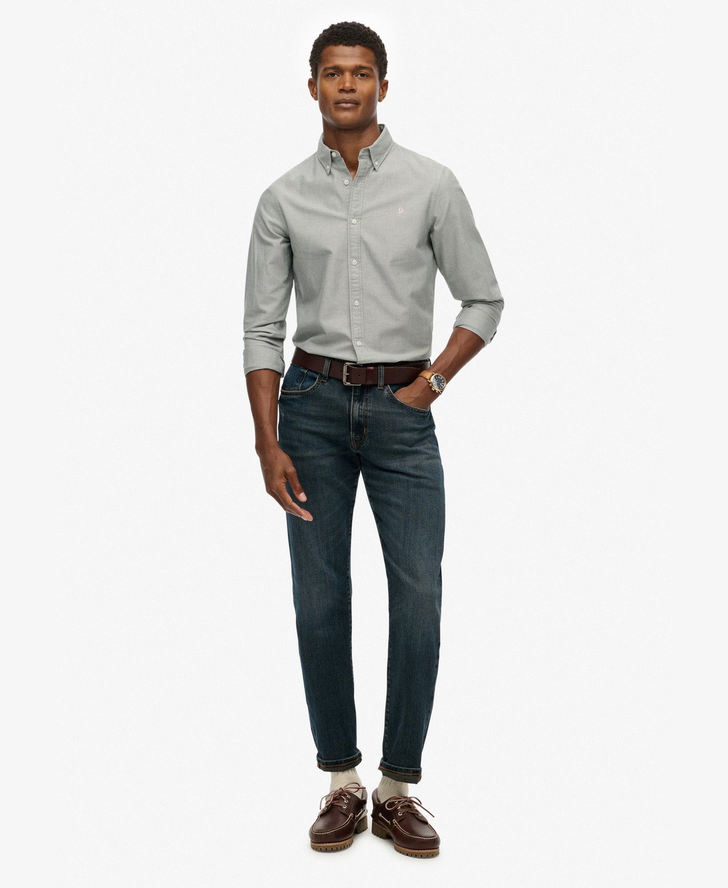 Classic Oxford Long Sleeve Shirt | Ice Green Chambray