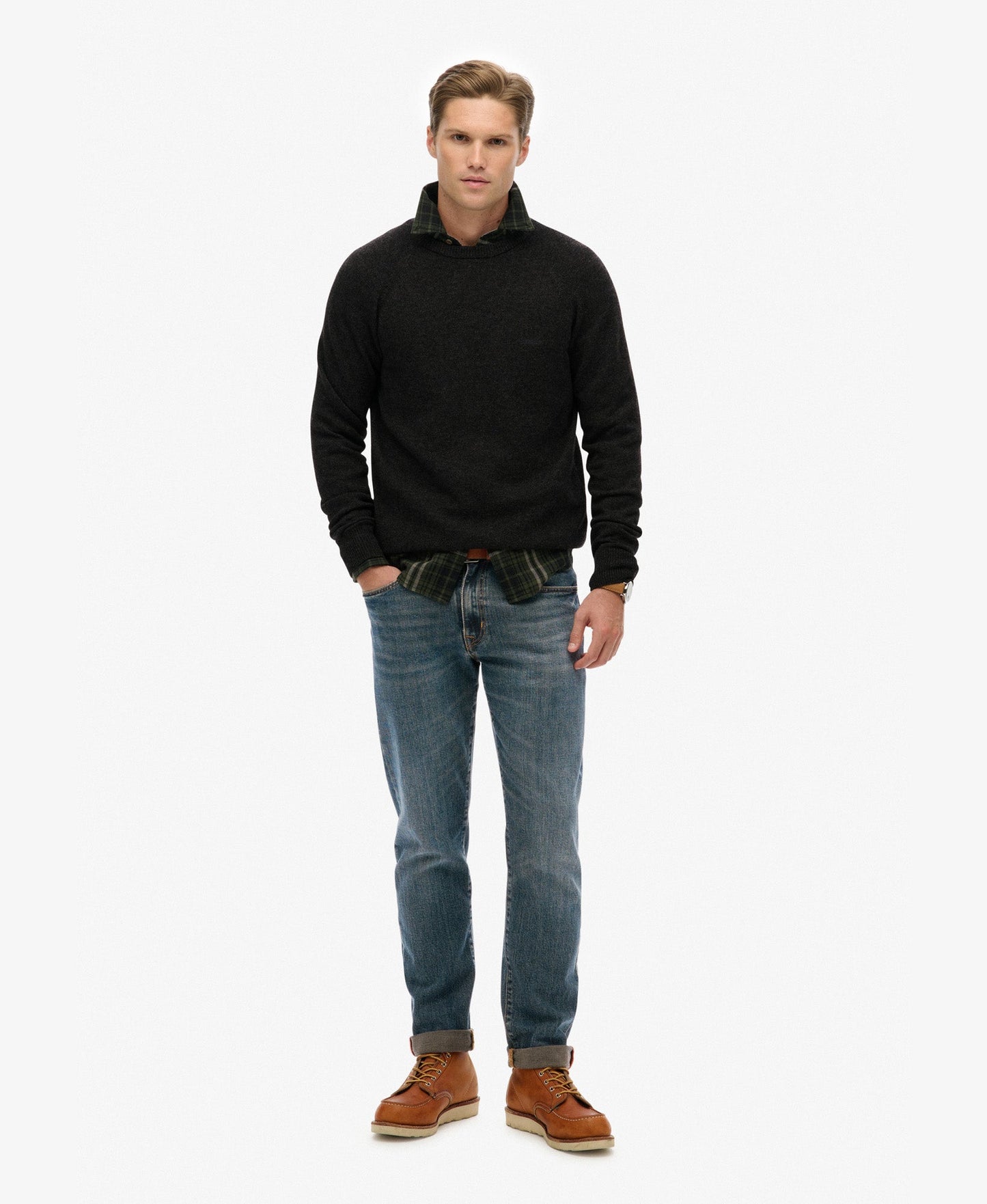 Wool Blend Jumper | Midnight Charcoal Marle