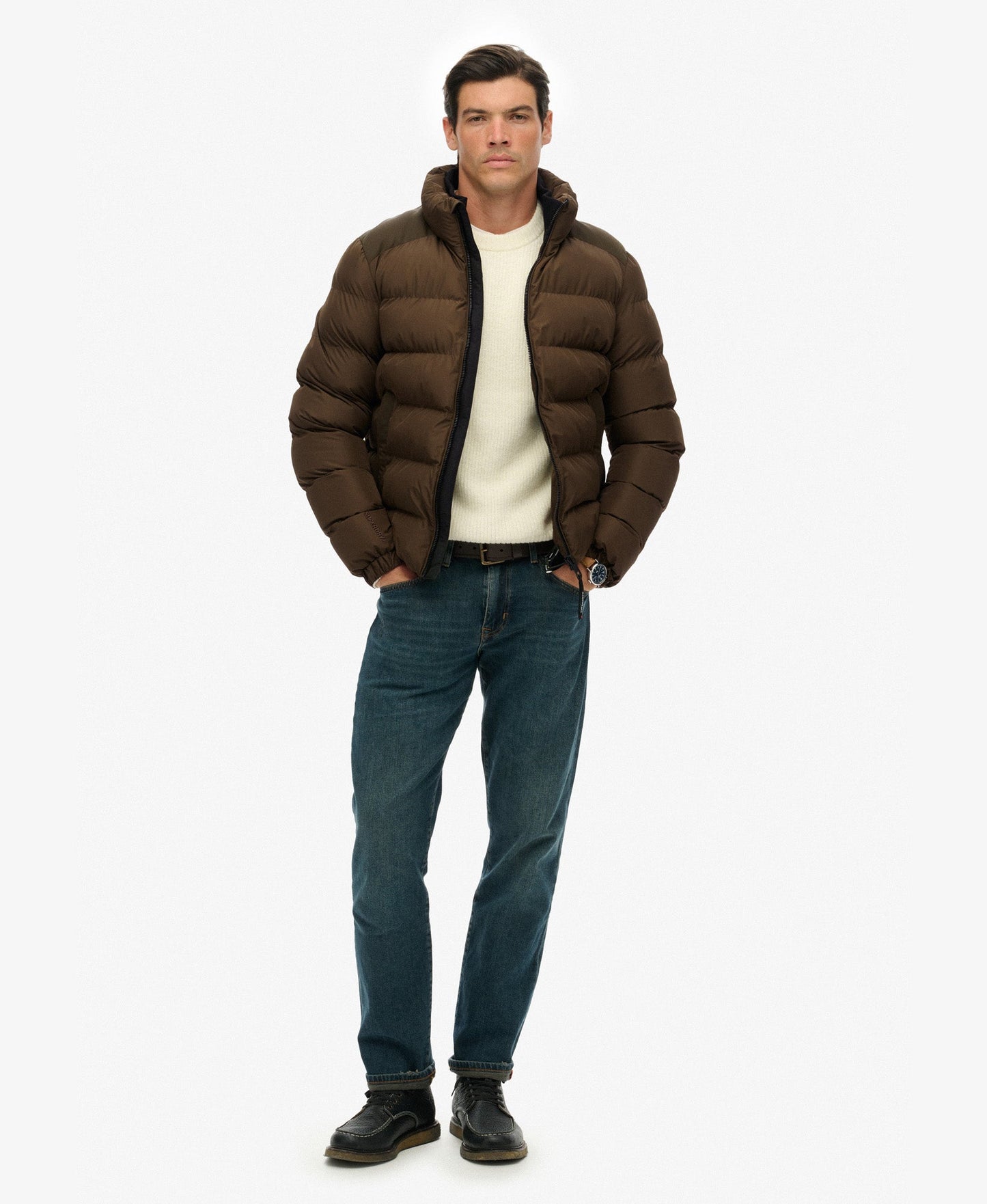 Sports Puffer Jacket | Slate Brown