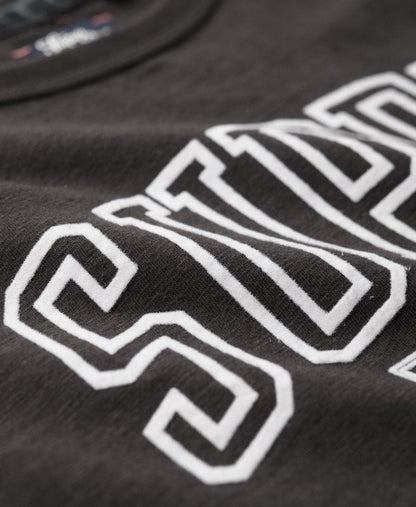 Athletic Graphic Fitted Slim Fit Tee | Bison Black Slub