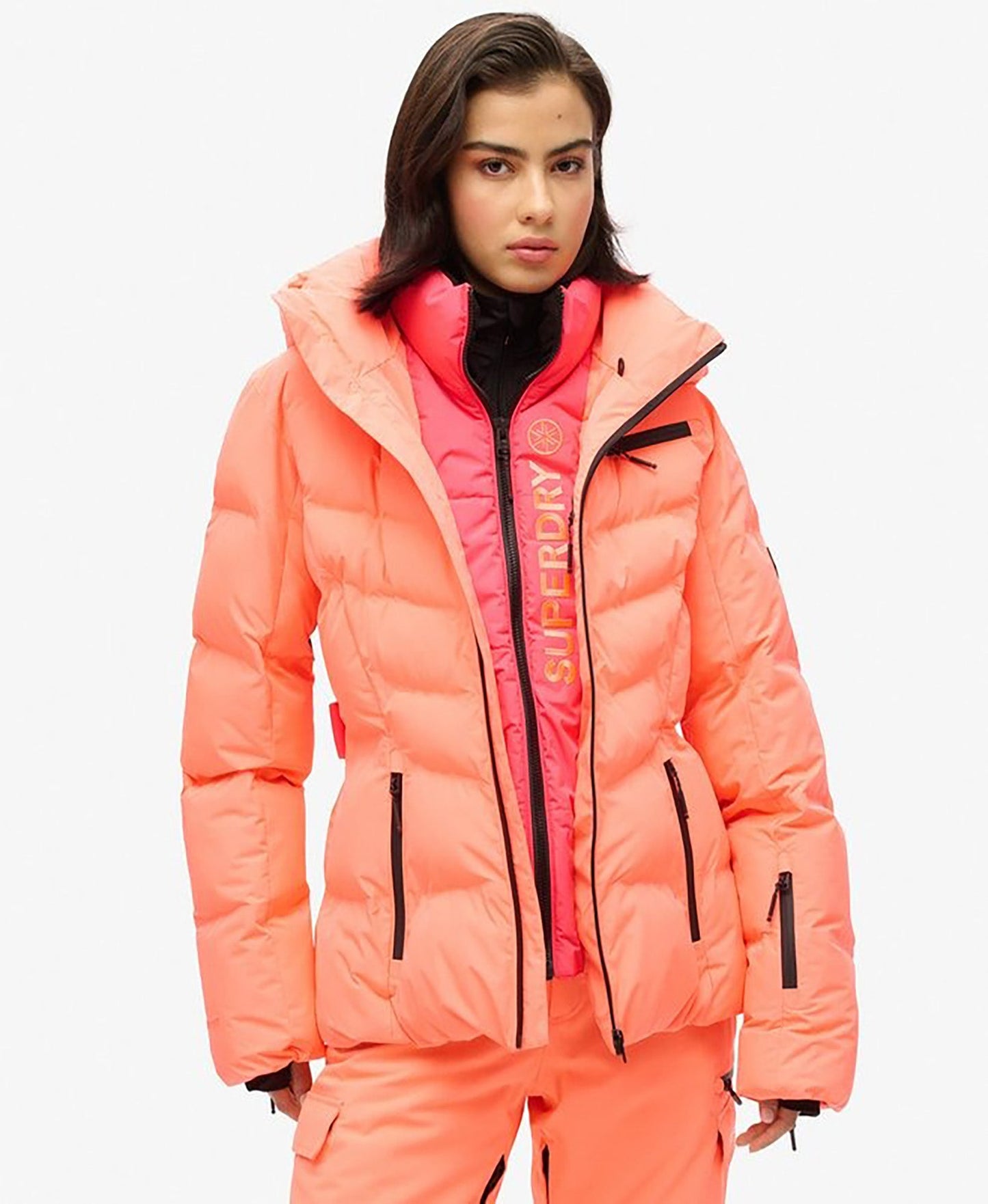 Ski Luxe Puffer Slim Fit Jacket | Pastelline Coral